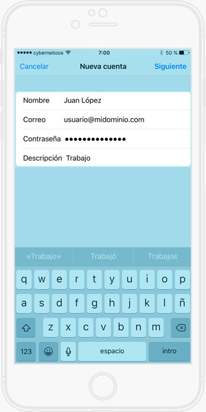 Configurar cuenta de correo electrónico iPhone - Configurar nueva cuenta